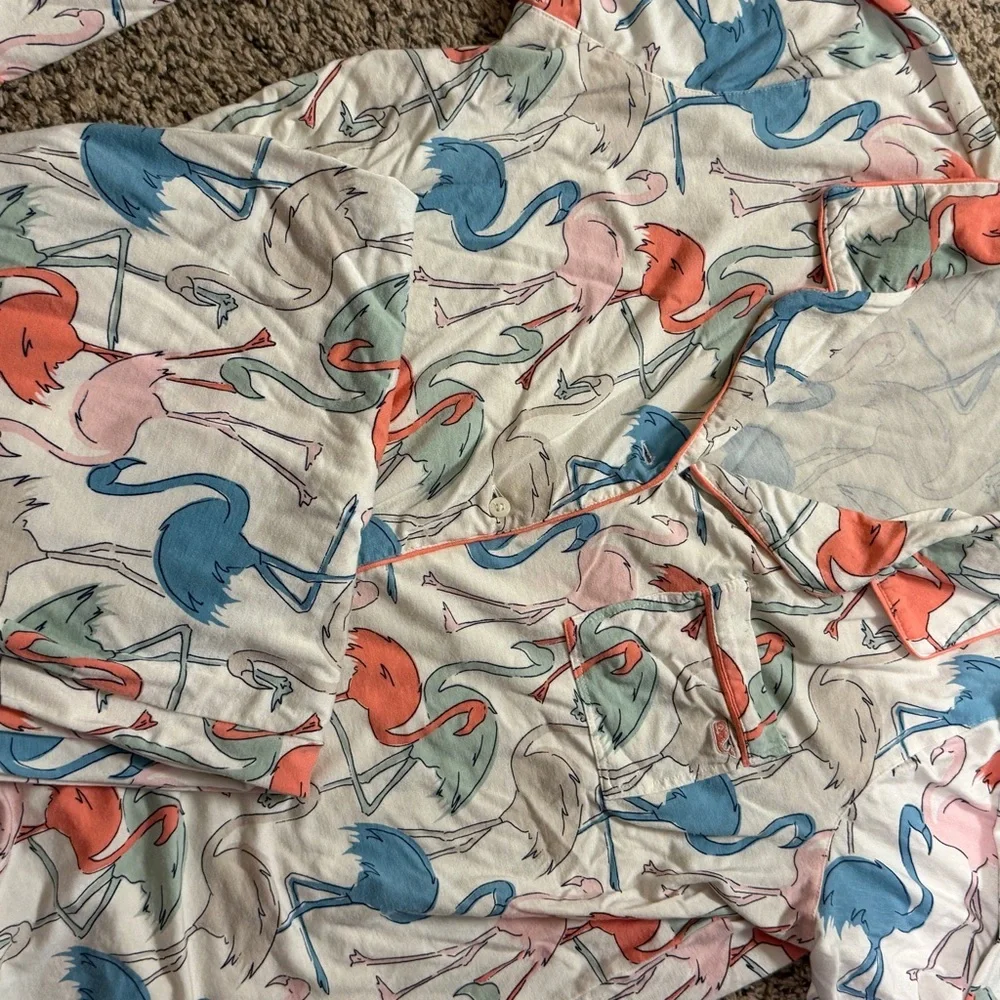 Womens Flamingo Print Pajamas from vineyard vines - Picture 2 of 4